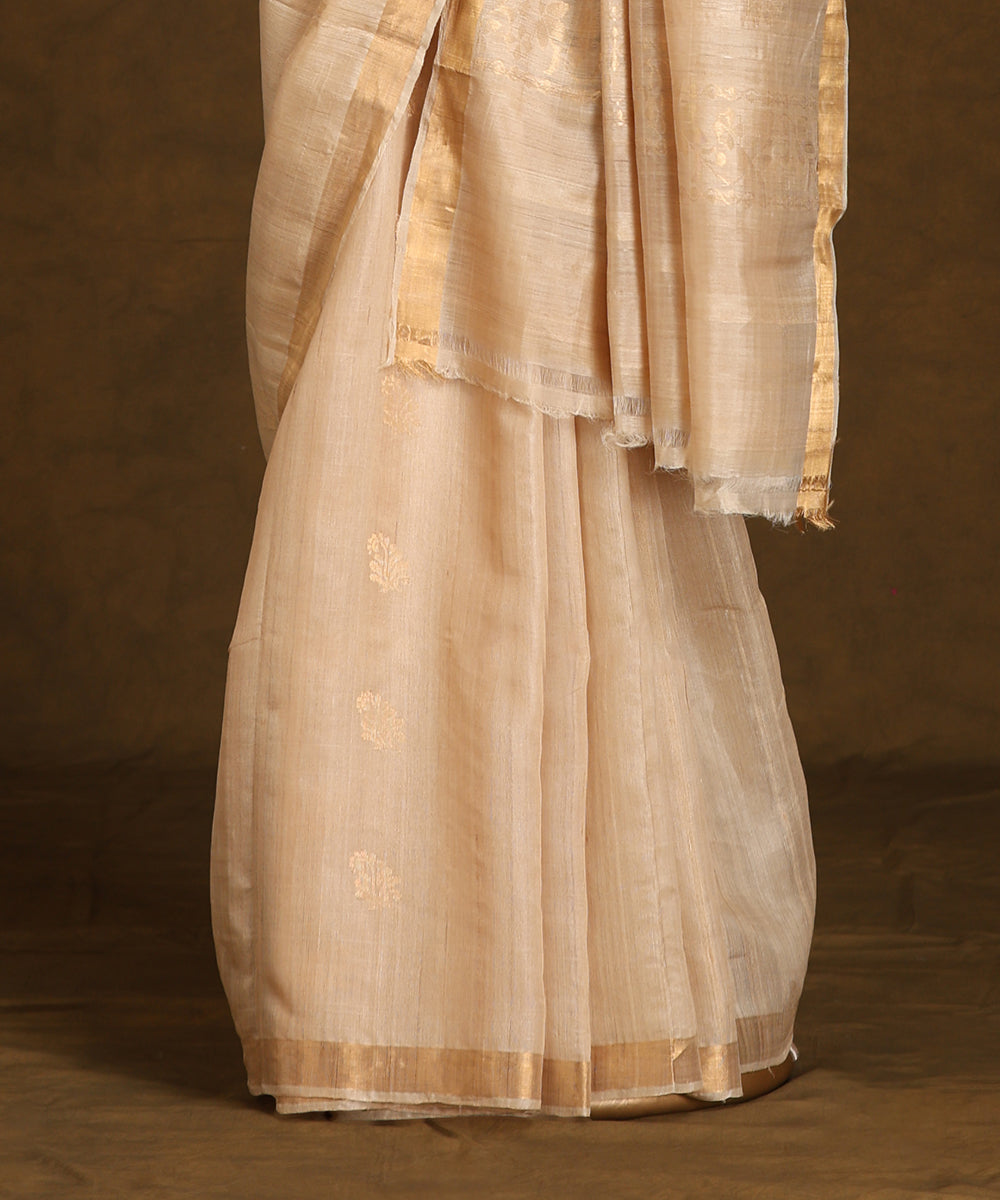 Handloom_Beige_Pure_Kosa_Silk_Saree_WeaverStory_03