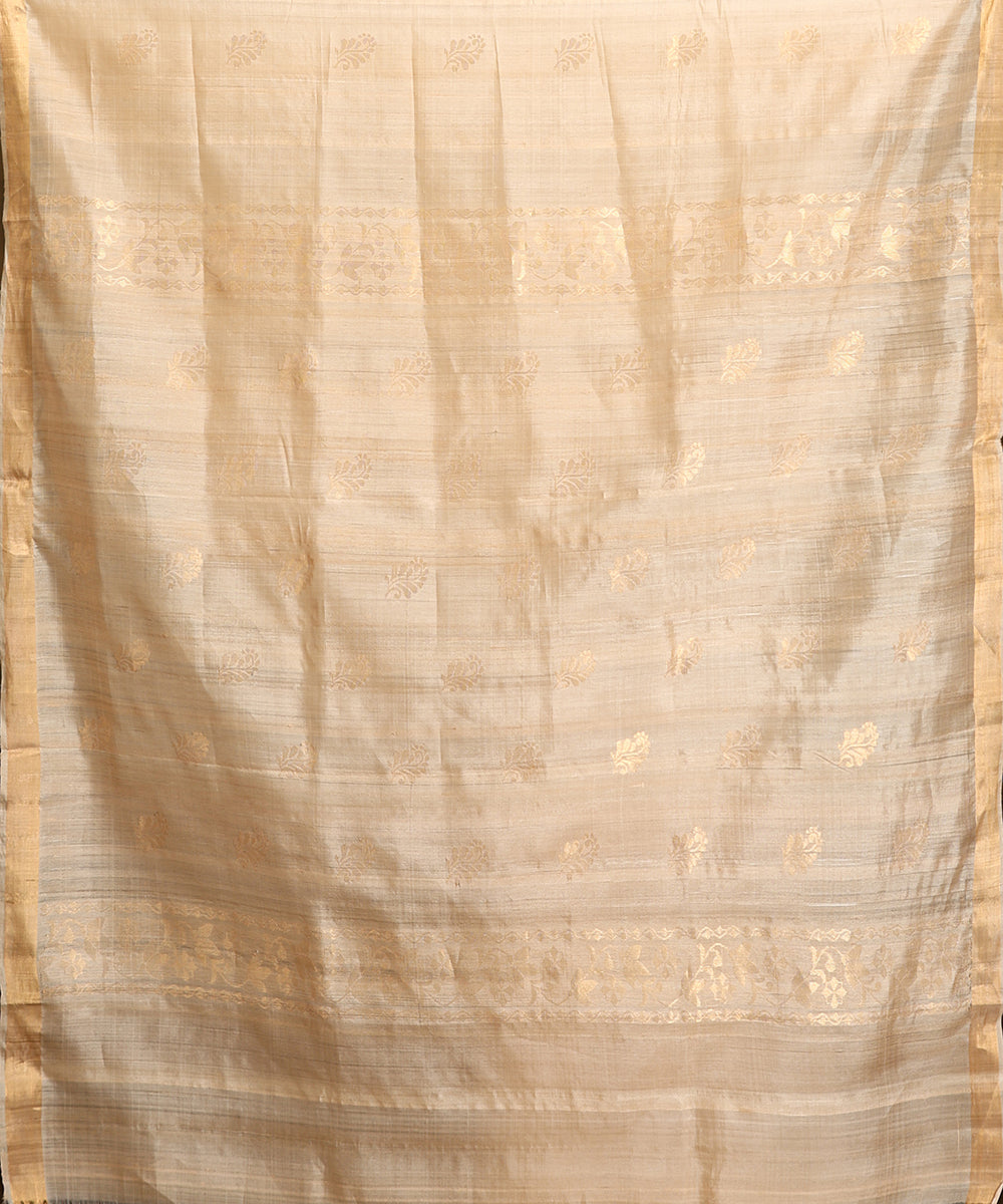 Handloom_Beige_Pure_Kosa_Silk_Saree_WeaverStory_05