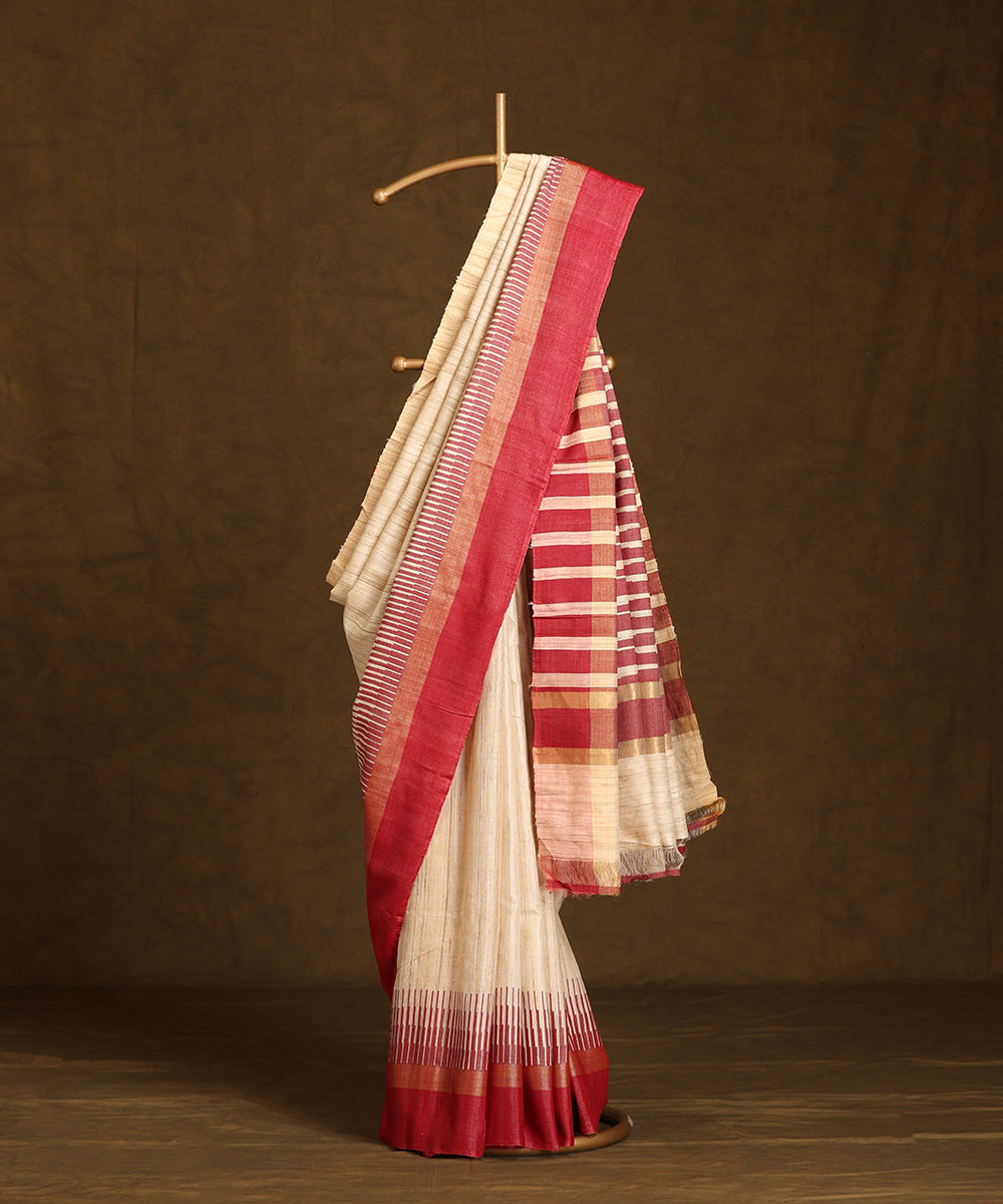 Handloom_Maroon_Pure_Kosa_Silk_Saree_WeaverStory_01