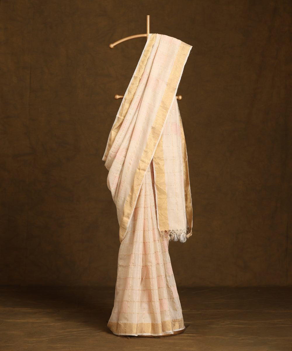 Handloom_Pink_Pure_Kosa_Silk_Saree_WeaverStory_01
