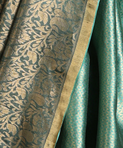 Deep_Blue_Handloom_Pure_Kosa_Silk_Saree_With_Heavy_Paisley_Zari_Jaal_WeaverStory_04