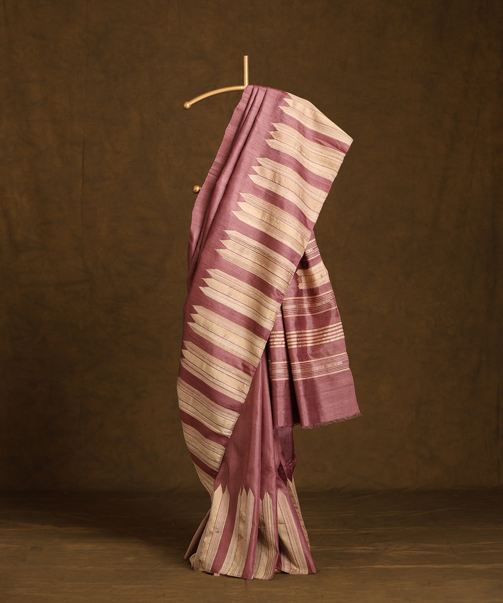 One_Pink_Handloom_Pure_Kosa_Silk_Saree_With_Temple_Border_WeaverStory_01