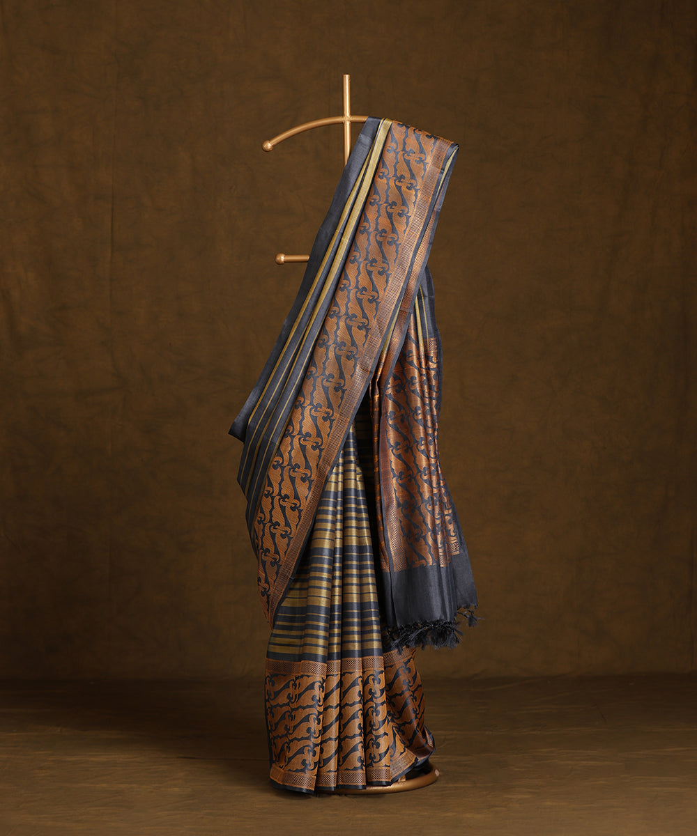Handloom_Sky_Blue_Handloom_Pure_Kosa_Silk_Horizontal_Striped_Saree_WeaverStory_01
