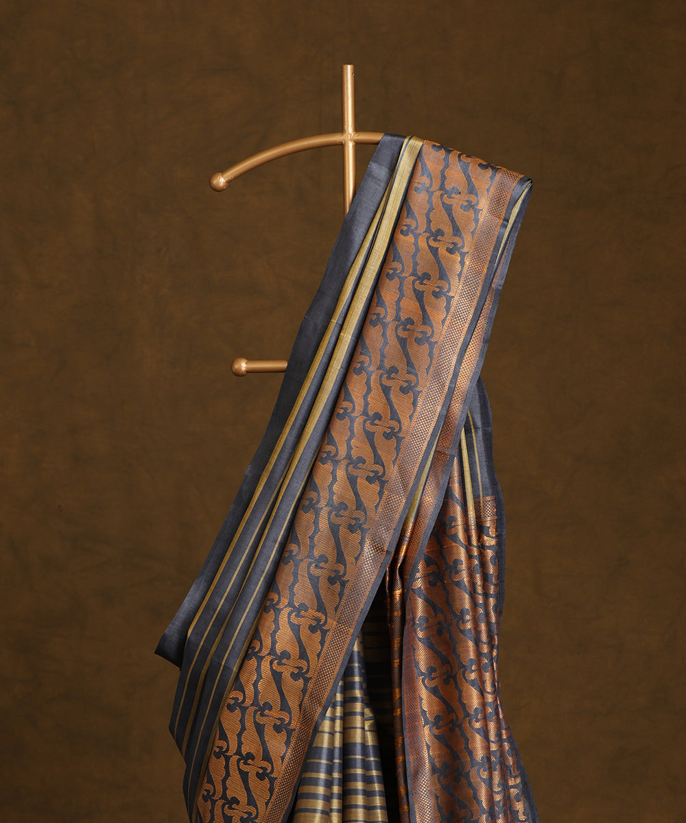 Handloom_Sky_Blue_Handloom_Pure_Kosa_Silk_Horizontal_Striped_Saree_WeaverStory_02