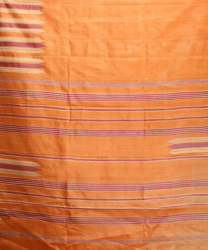 Pastel_Orange_Handloom_Pure_Kosa_Silk_Saree_With_Temple_Border_WeaverStory_05