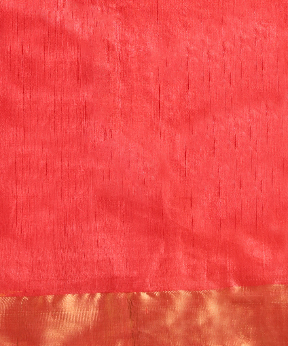 Coral_Pink_Handloom_Pure_Kosa_Silk_Saree_With_Zari_Border_WeaverStory_06