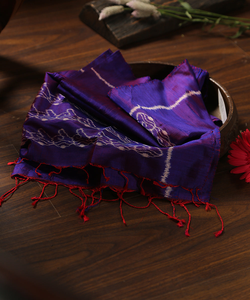 Handloom_Purple_Pure_Mulberry_Silk_Single_Ikat_Stole_WeaverStory_01