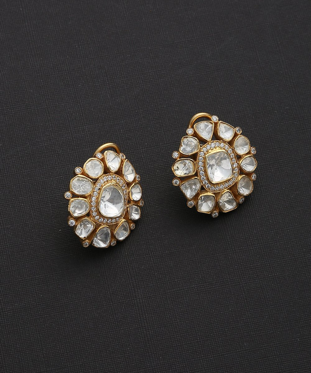 Shahnoor_earrings_with_Moissanite_Polki_crafted_in_pure_silver_WeaverStory_02