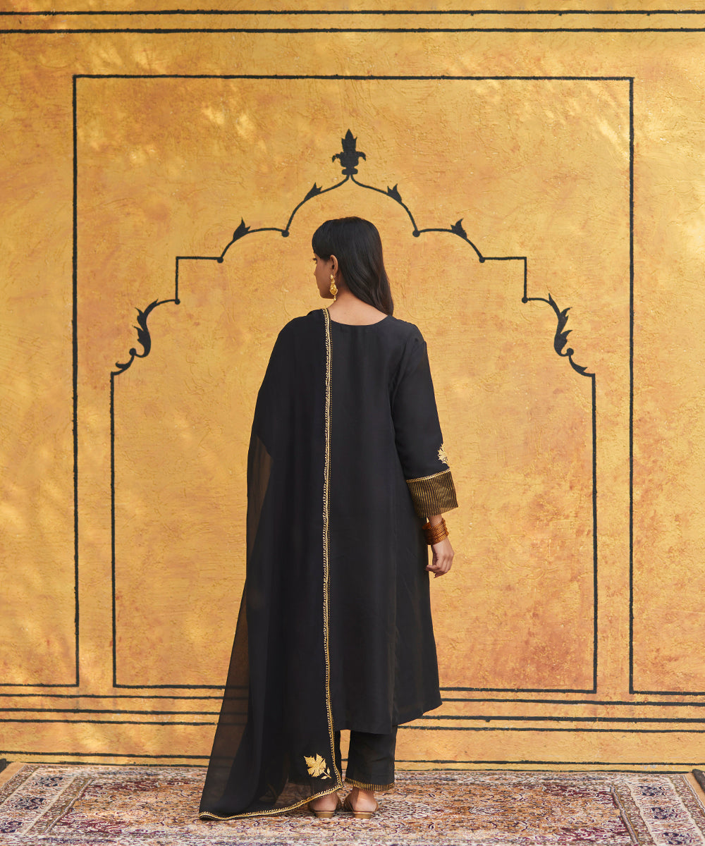 Black_Pure_Silk_Tilla_Hand_Embroidered_Suit_With_Pants_And_Dupatta_WeaverStory_02
