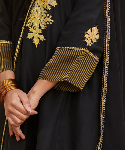 Black_Pure_Silk_Tilla_Hand_Embroidered_Suit_With_Pants_And_Dupatta_WeaverStory_06