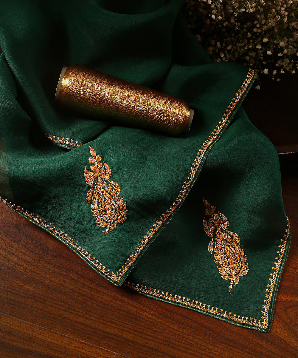 Bottle_Green_Pure_Silk_Kashmiri_Tilla_Hand_Embroidered_Dupatta_With_Konia_WeaverStory_01