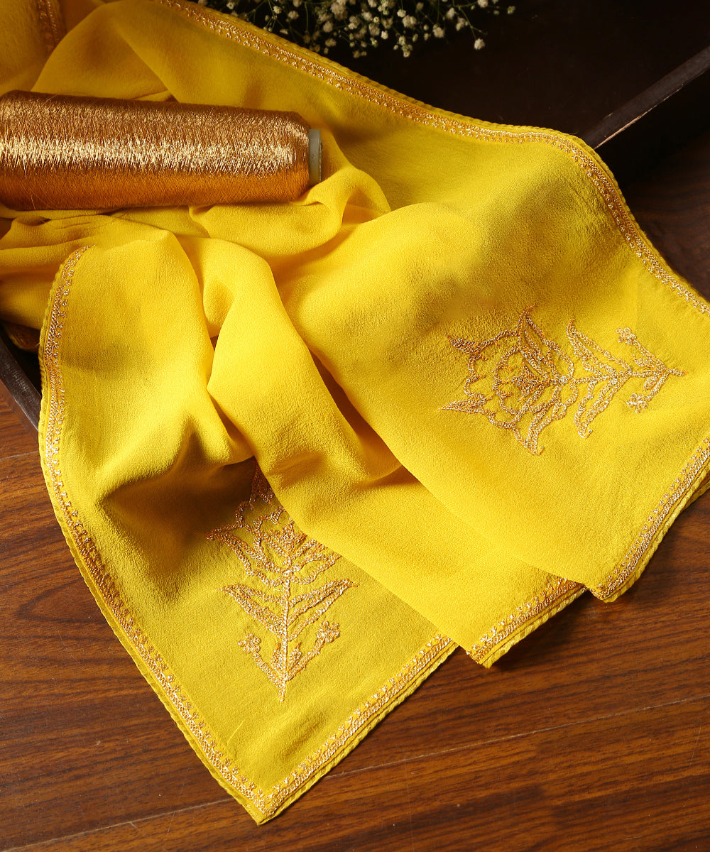 Mustard_Pure_Silk_Kashmiri_Tilla_Hand_Embroidered_Dupatta_With_Konia_WeaverStory_01