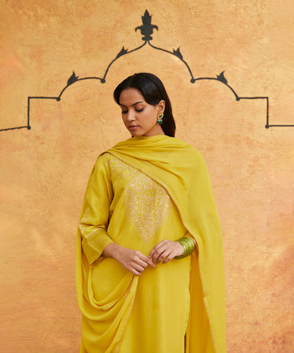 Mustard_Pure_Silk_Tilla_Hand_Embroidered_Suit_With_Pants_And_Dupatta_WeaverStory_05