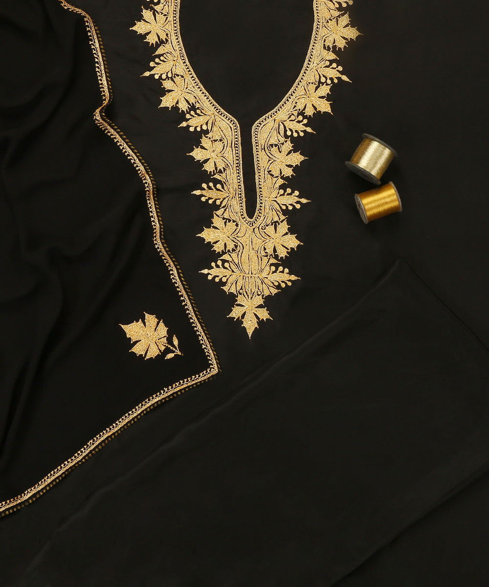 Black_Pure_Silk_Tilla_Hand_Embroidered_Unstitched_Suit_Set_With_Dupatta_WeaverStory_01