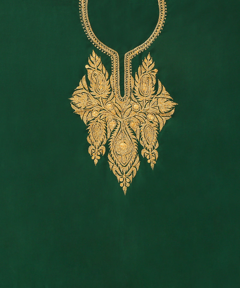 Bottle_Green_Pure_Silk_Tilla_Hand_Embroidered_Unstiched_Suit_Set_With_Dupatta_WeaverStory_02