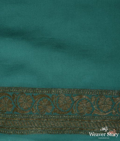 Teal_green_banarasi_georgette_saree_WeaverStory_05