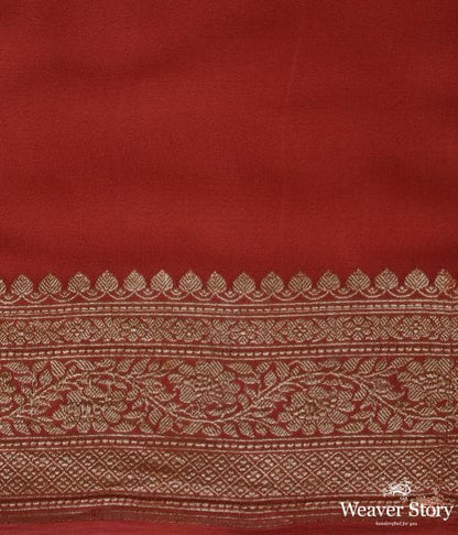 Coral_Red_banarasi_georgette_saree_WeaverStory_05