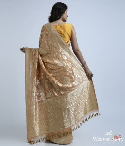 Peachish_brown_cutwork_banarasi_jangla_saree_WeaverStory_05