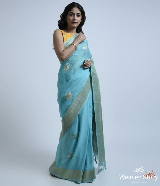 Light_blue_banarasi_georgette_saree_with_sona_rupa_zari_floral_motifs_WeaverStory_02