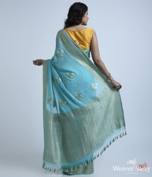 Light_blue_banarasi_georgette_saree_with_sona_rupa_zari_floral_motifs_WeaverStory_04