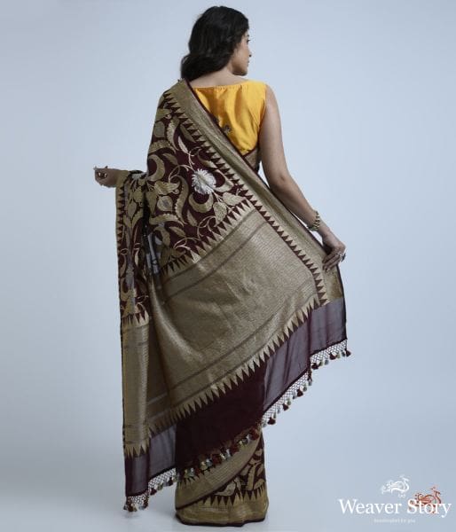 Wine_kadhwa_banarasi_jangla_saree_WeaverStory_04