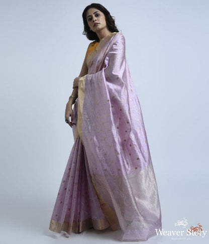 Mauve_pure_silk_chanderi_saree_with_delicate_floral_motifs_with_meenakari_WeaverStory_02