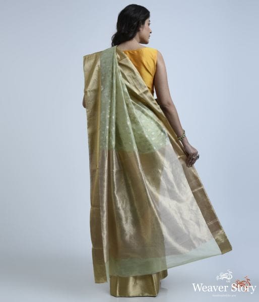 Pistachio_green_cotton_silk_saree_with_gold_and_silver_motifs_WeaverStory_05