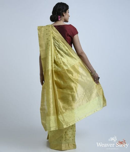 Yellow_asharfi_booti_silk_tissue_WeaverStory_04