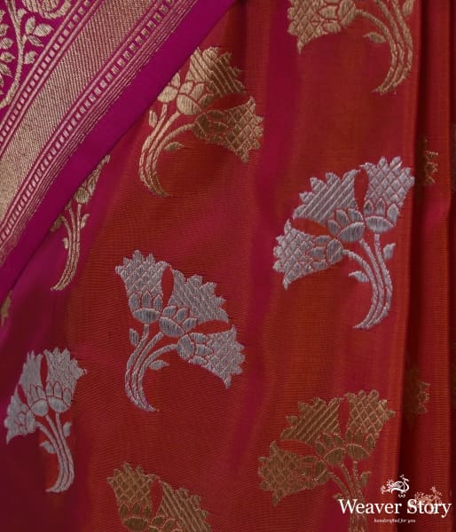 Pink_sona_rupa_petal_motif_saree_with_meenakari_kadhiyal_border_WeaverStory_02