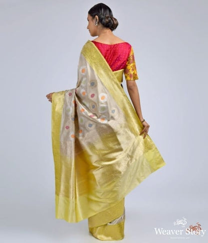 Offwhite_meenakari_boota_saree_with_yellow_kadhiyal_border_WeaverStory_04