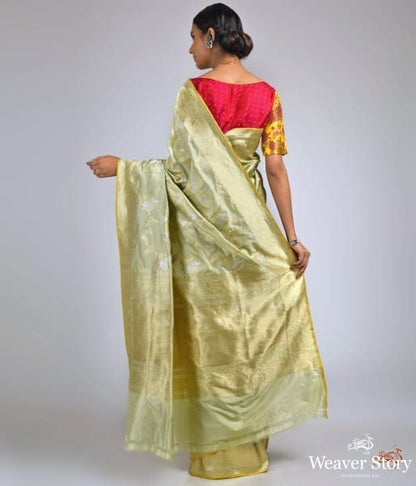 Pista_green_heavy_kadhwa_jangla_gold_silver_zari_saree_WeaverStory_04