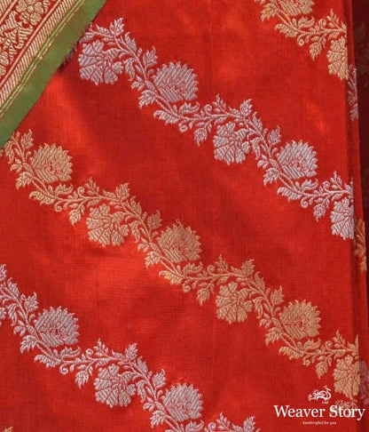 Red_Katan_silk_jangla_saree_with_birds_WeaverStory_04