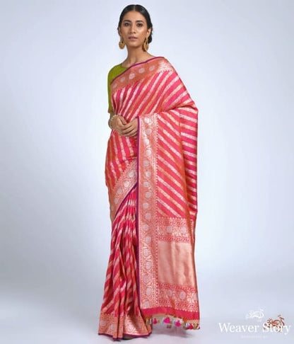 Pink_sona_rupa_aada_jangla_with_floral_border_saree_WeaverStory_02