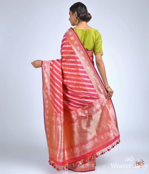 Pink_sona_rupa_aada_jangla_with_floral_border_saree_WeaverStory_04