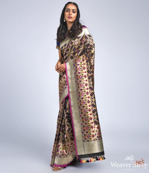 Black_and_gold_banarasi_Patola_saree_WeaverStory_02