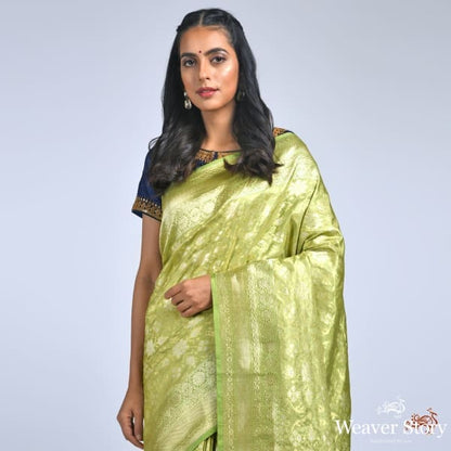 Pistachio_green_banarasi_patola_saree_WeaverStory_01