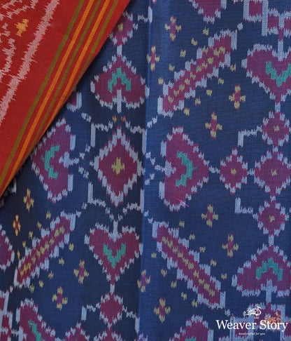 Pure_silk_Gujarat_Patola_saree_in_Blue_and_Red_combination_WeaverStory_03