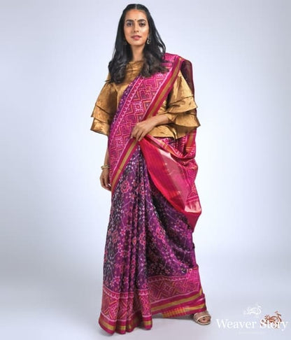 Beautiful_Pure_silk_Gujarat_Patola_saree_in_Purple_and_Pink_combination_WeaverStory_02