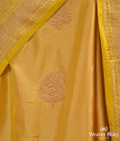 Mustard_katan_silk_saree_in_ektara_weave_WeaverStory_03