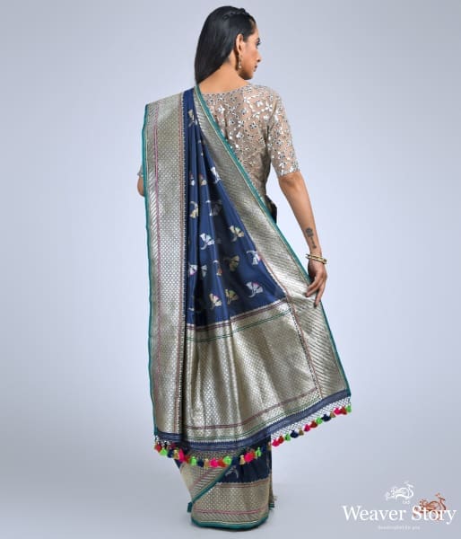 Navy_blue_katan_silk_saree_with_meenakari_WeaverStory_04