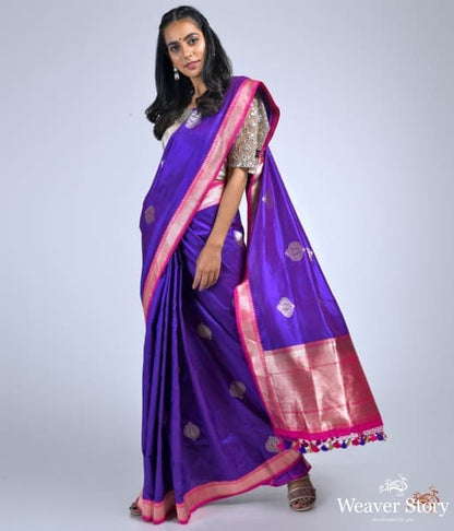 Purple_kadhwa_booti_saree_with_pink_small_border_WeaverStory_02