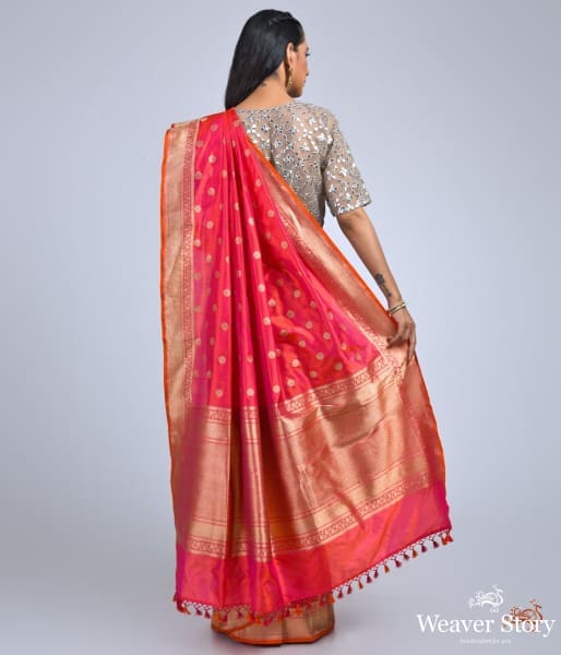 Orange_and_Pink__katan_silk_saree_with_asharfi_booti_WeaverStory_04