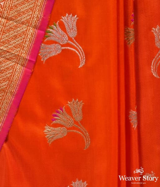 Orange_Kadhwa_banarasi_katan_silk_saree_WeaverStory_03