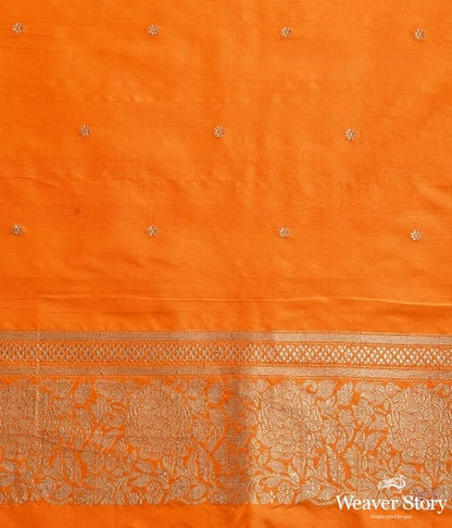 Orange_and_gold_Banarasi_silk_saree_with_kadhwa_booti_WeaverStory_05