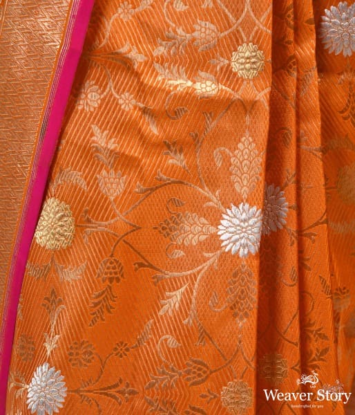 Orange_and_gold_brocade_weave_saree_WeaverStory_03