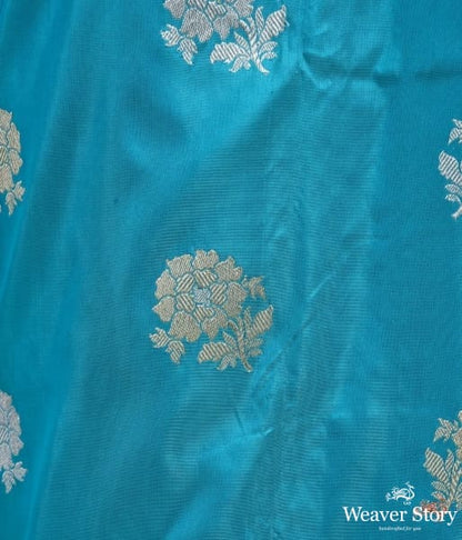 Turquoise_gulaab_boota_saree_with_shikargah_border_WeaverStory_05