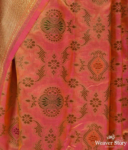 Peach_Pink_cutwork_jangla_with_meenakari_saree_WeaverStory_03