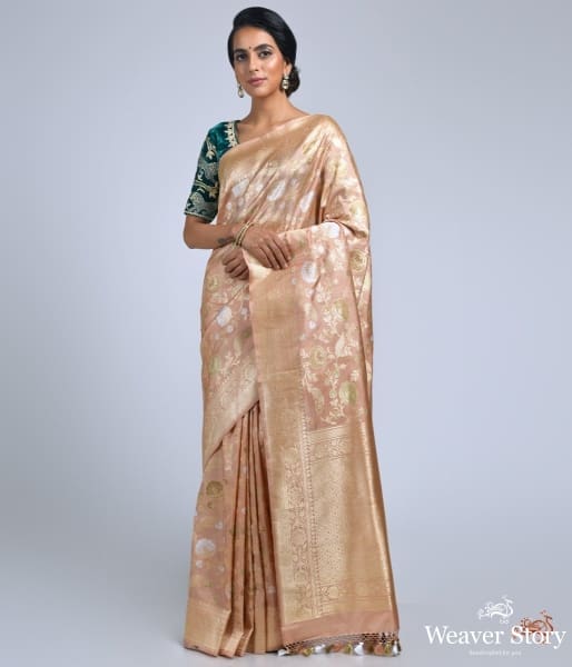 Pale_peach_meenakari_kadhwa_jangla_saree_WeaverStory_02