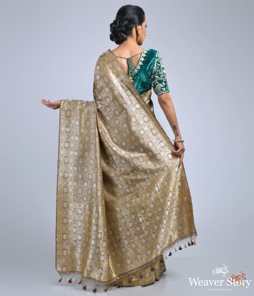 Light_brown_Banarai_Kimkhwab_saree_with_real_zari_finishings_WeaverStory_04