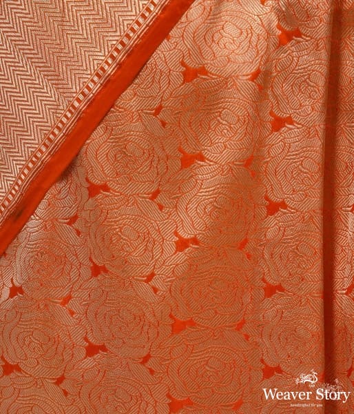 Orange_and_gold_Banarasi_Brocade_Saree_WeaverStory_03